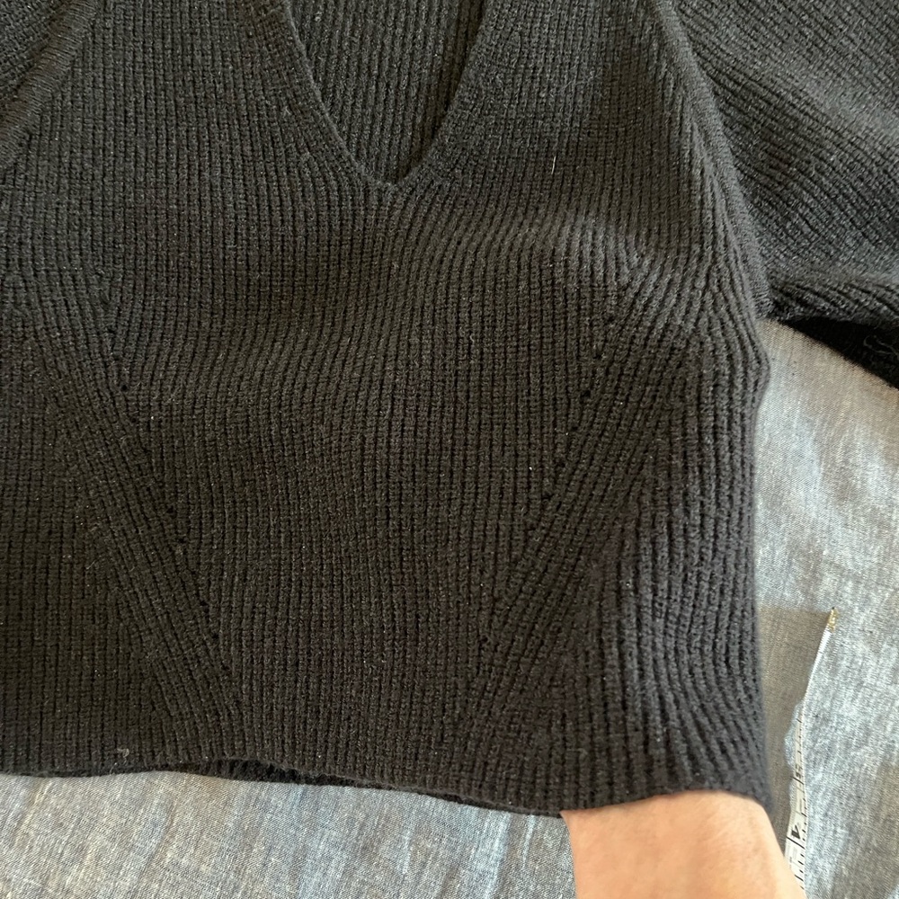 Deluc deep V-Neck Ribbed Sweater - Picture 5 of 7